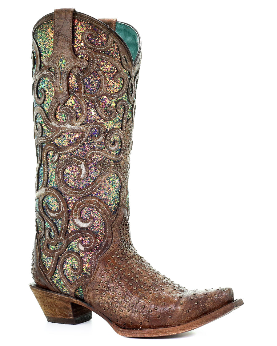 Glitter inlay hot sale cowboy boots