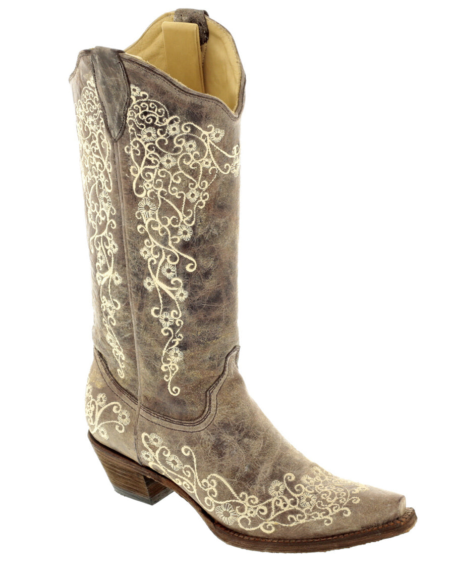 Women's Crater Bone Embroidery Boots