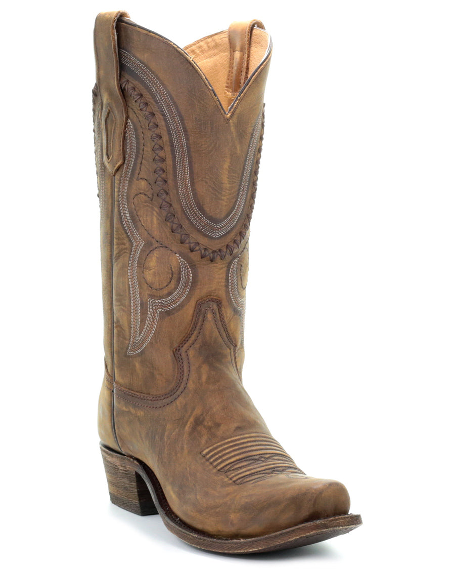 Men's Gold Cowhide Western Boots