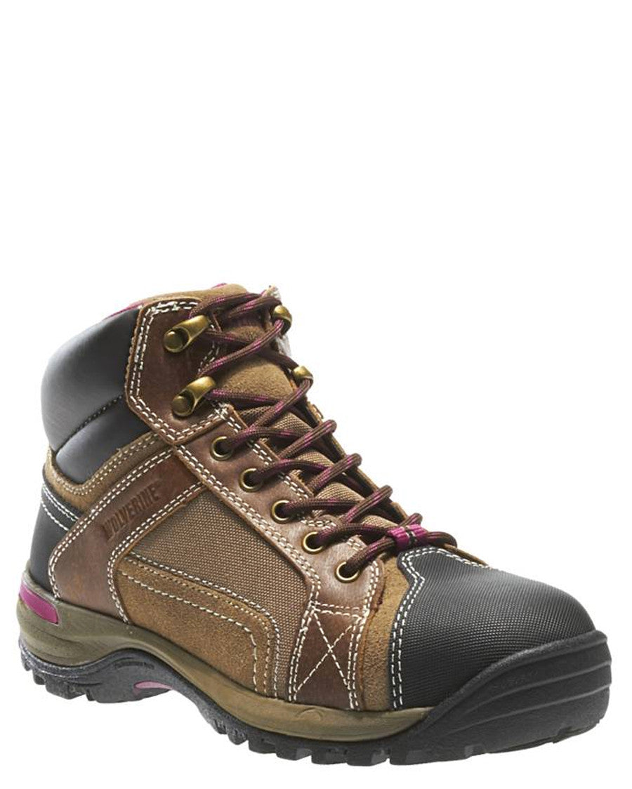 Womens Chisel Steel-Toe Lace-Up Boots