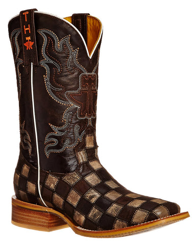 Tin Haul Men's Gunmetal Check Western Boots