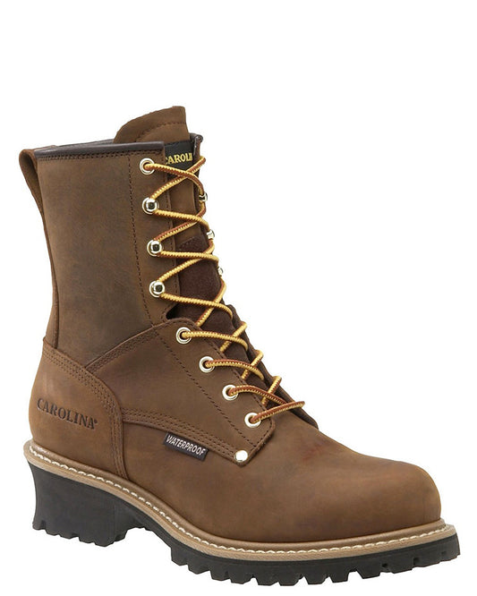 Mens 8" Crazy Horse Logger Steel-Toe Boots