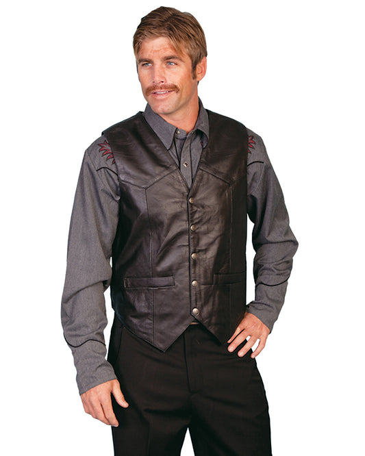 Mens Lambskin Vest - Black