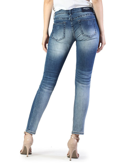 Women's Sanded Slit Skinny Jean