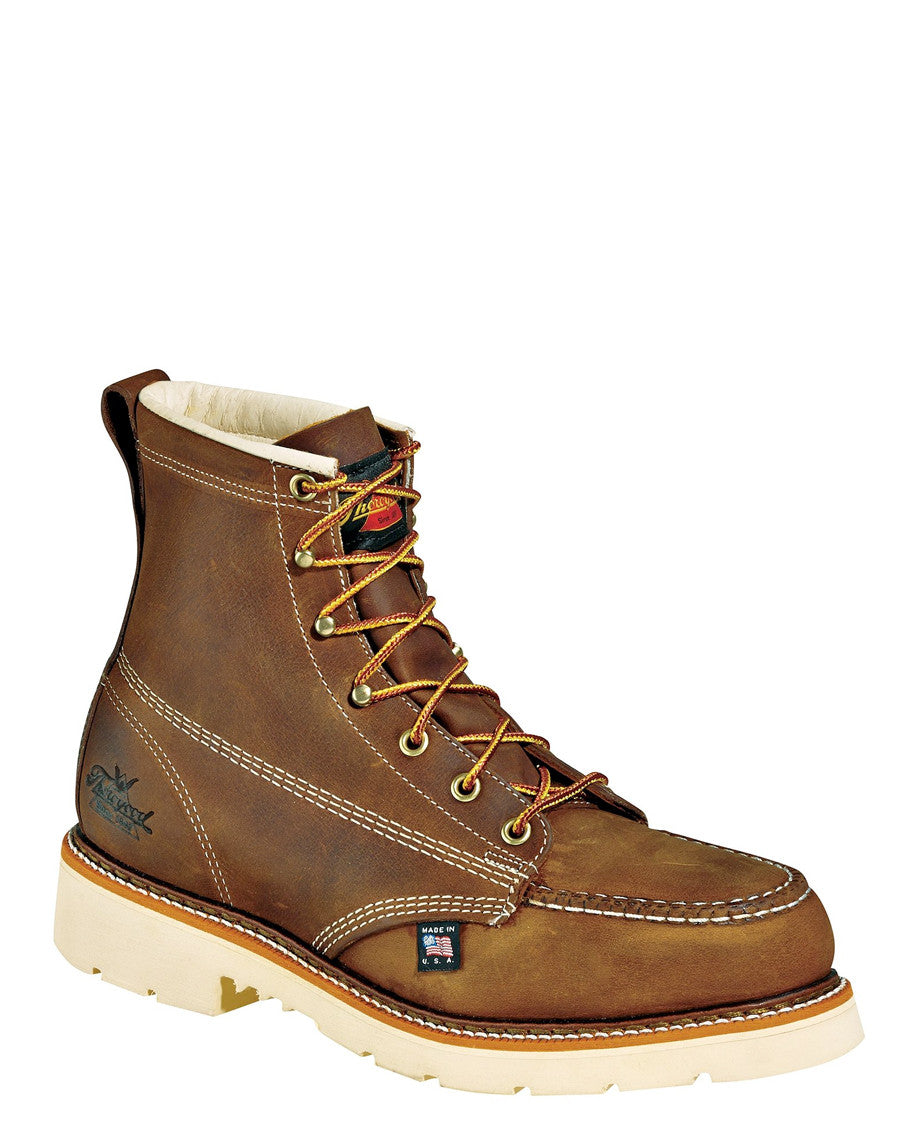 Mens American Heritage 6" Moc Steel-Toe Lace-Up Boots