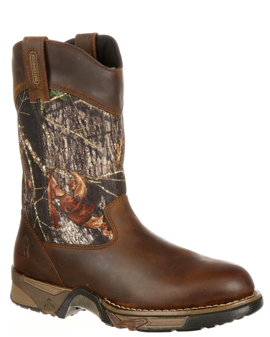 Mens Aztec Waterproof Mossy Oak Pull-On Boots