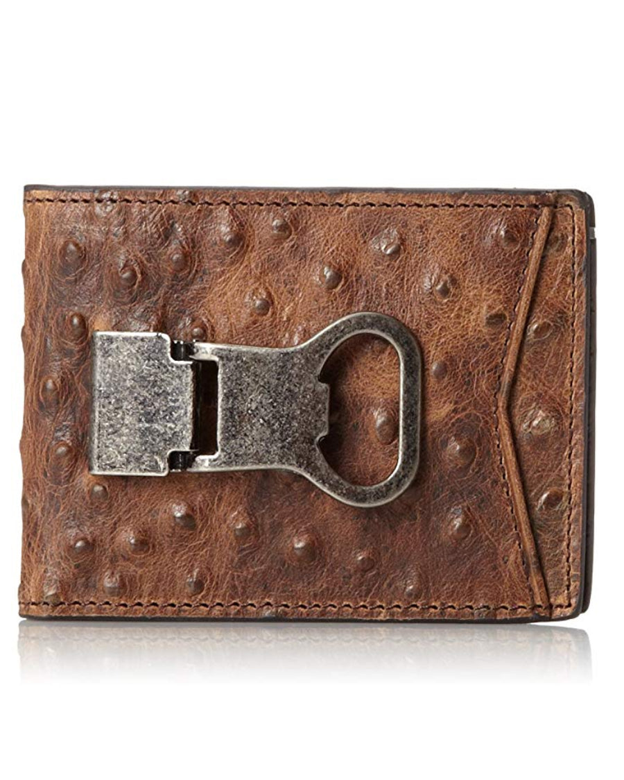 Men's Ostrich Print Money Clip