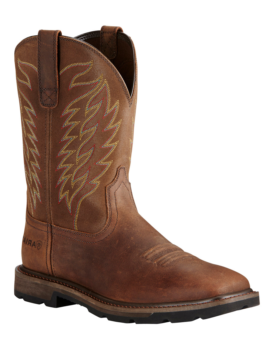 Mens Groundbreaker Steel-Toe Western Work Boots