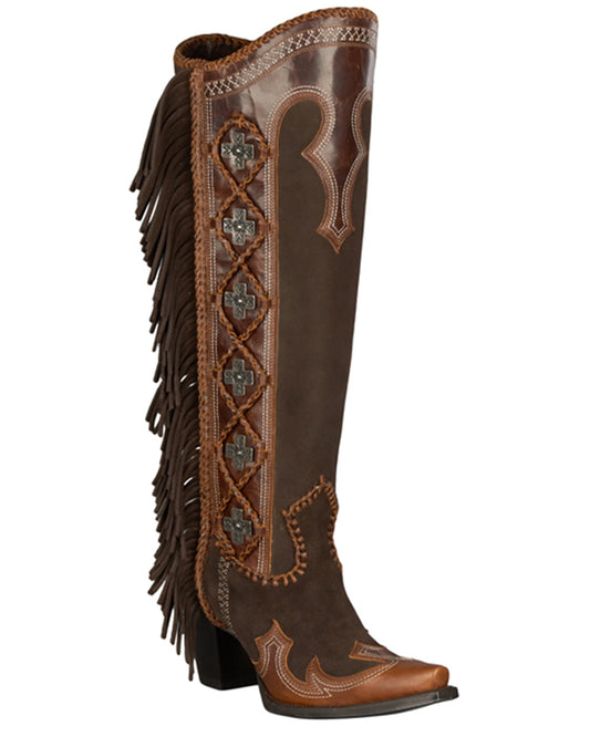 Women's Domingo Fringed Boots - Brown