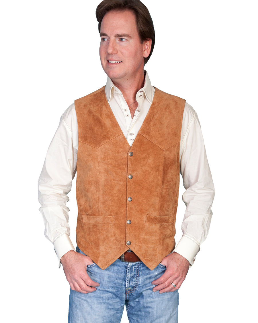 Mens Lambskin Vest - Rust