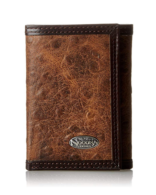 Men's Ostrich Print Tri-Fold Wallet