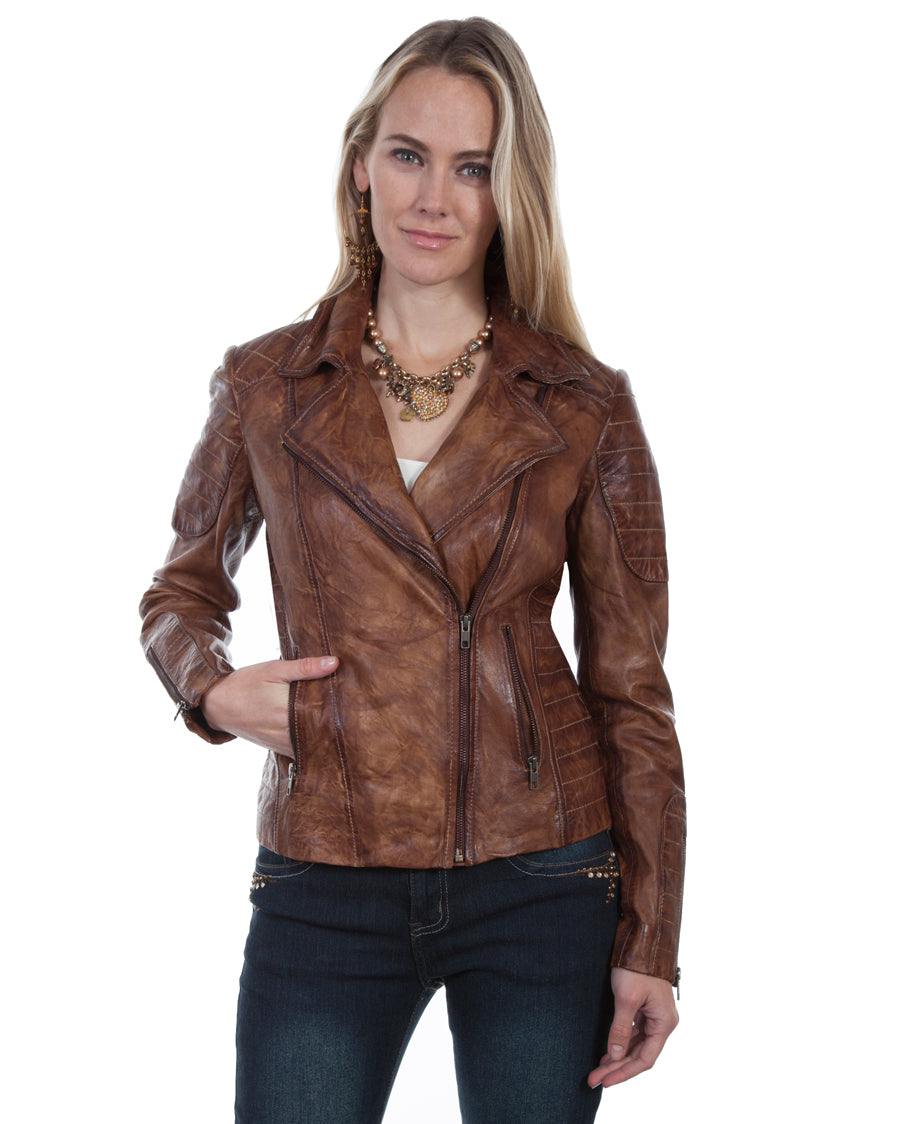 Women's Quilted Leather Jacket