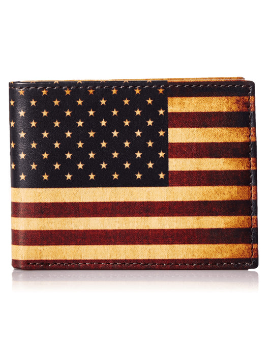 Bi-Fold Vintage American Flag Rodeo Wallet