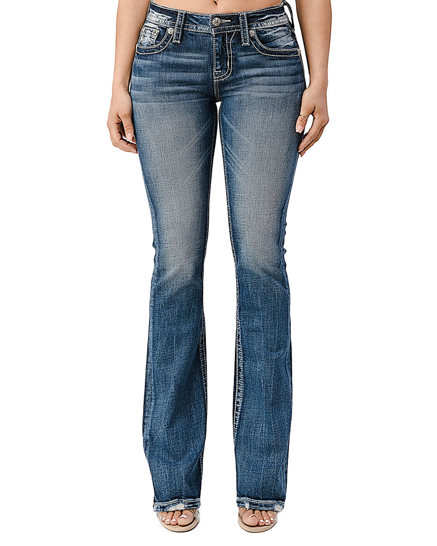 Women's Shimmering Cross Bootcut Jeans