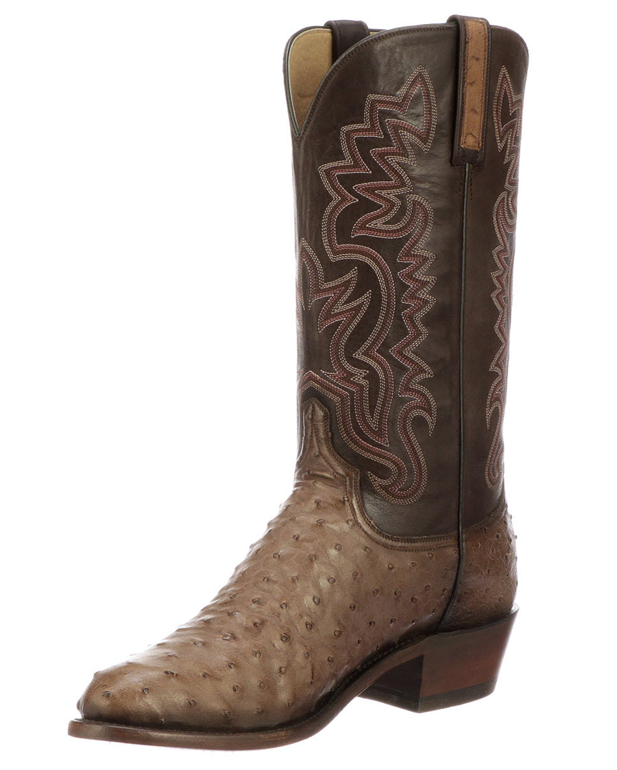 Men's Dante R Toe Full Quill Ostrich Boots