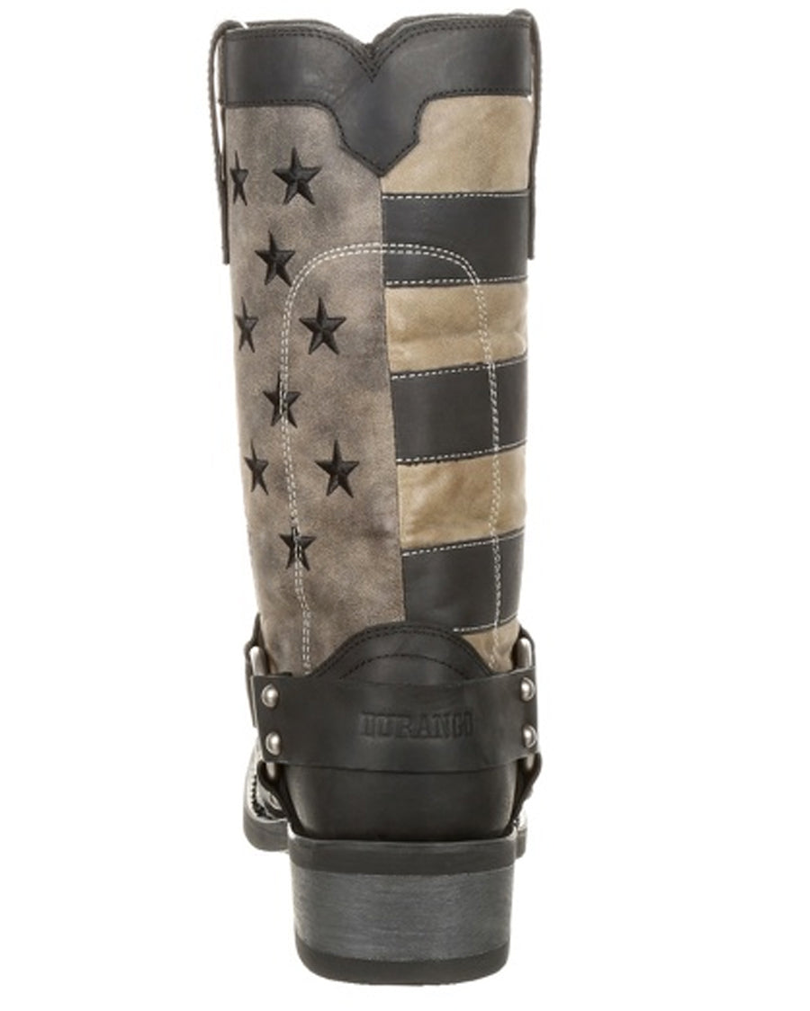 Mens Faded Flag Harness Boots