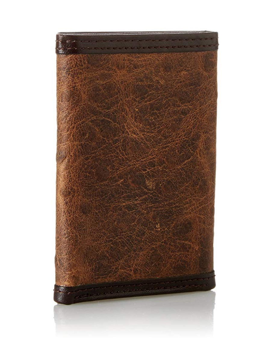 Men's Ostrich Print Tri-Fold Wallet