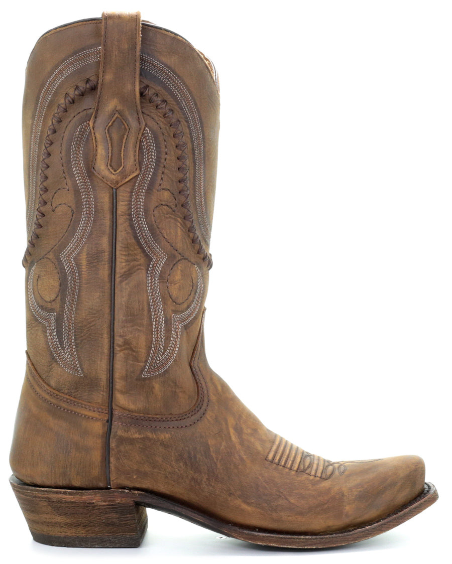 Men's Gold Cowhide Western Boots