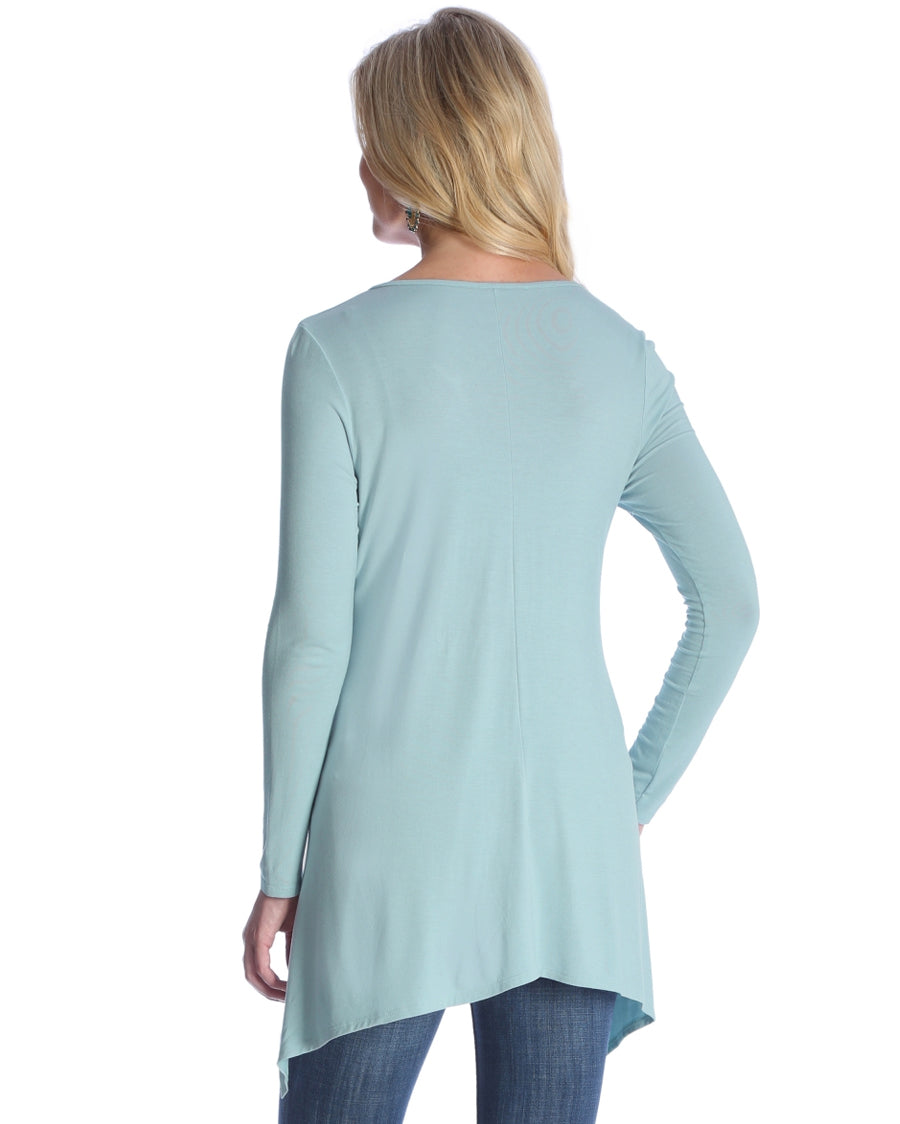 Womens Shark Bite Long Sleeve Blouse