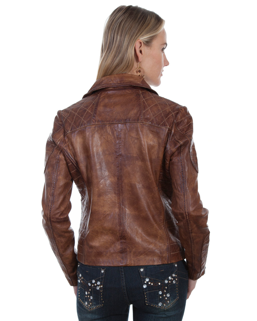 Women's Quilted Leather Jacket