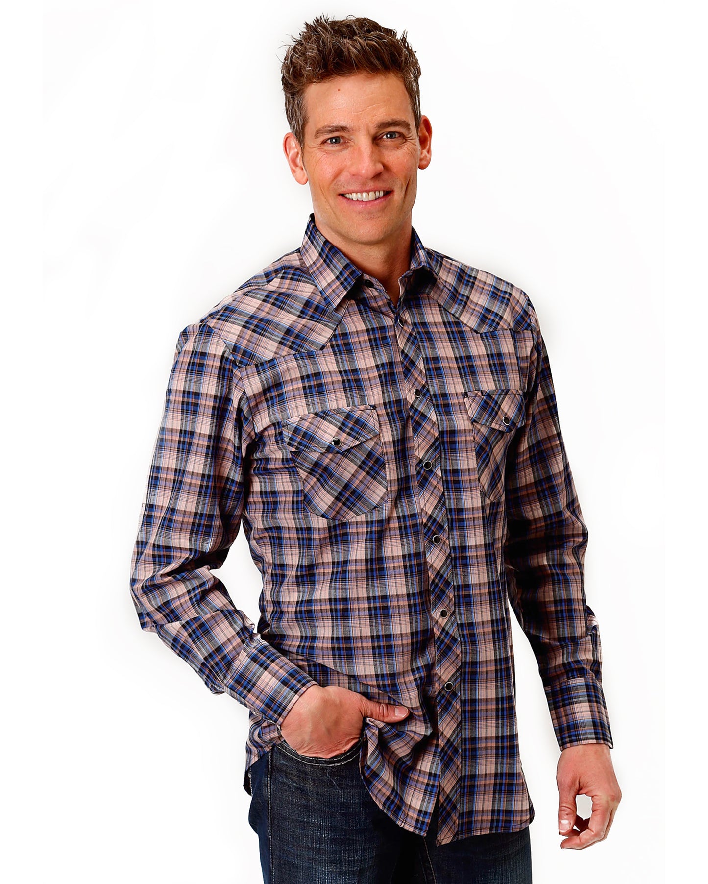 Men's Plaid Western Shirt