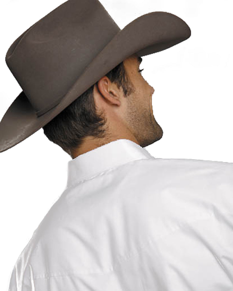 Men's Solid Poplin Long Sleeve Western Shirt - White