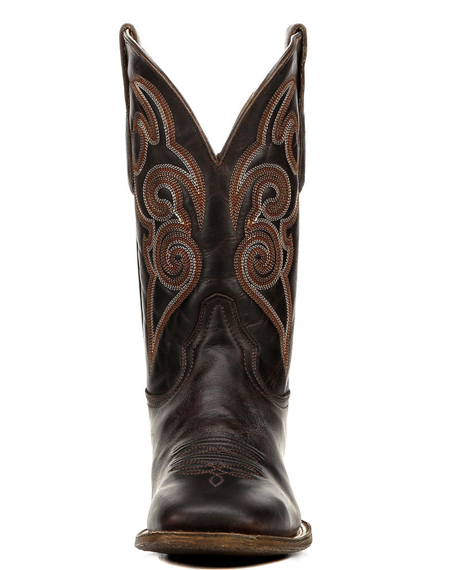 Mens Embroidered Boots - Chocolate