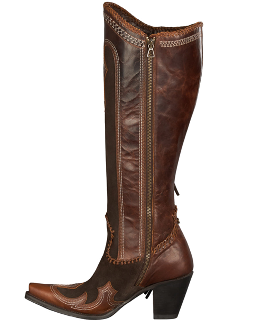 Women's Domingo Fringed Boots - Brown