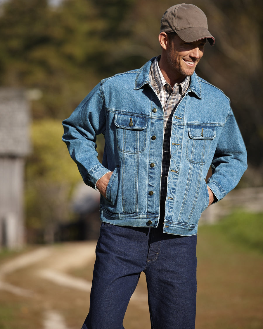 Mens Rugged Wear Denim Jacket - Indigo