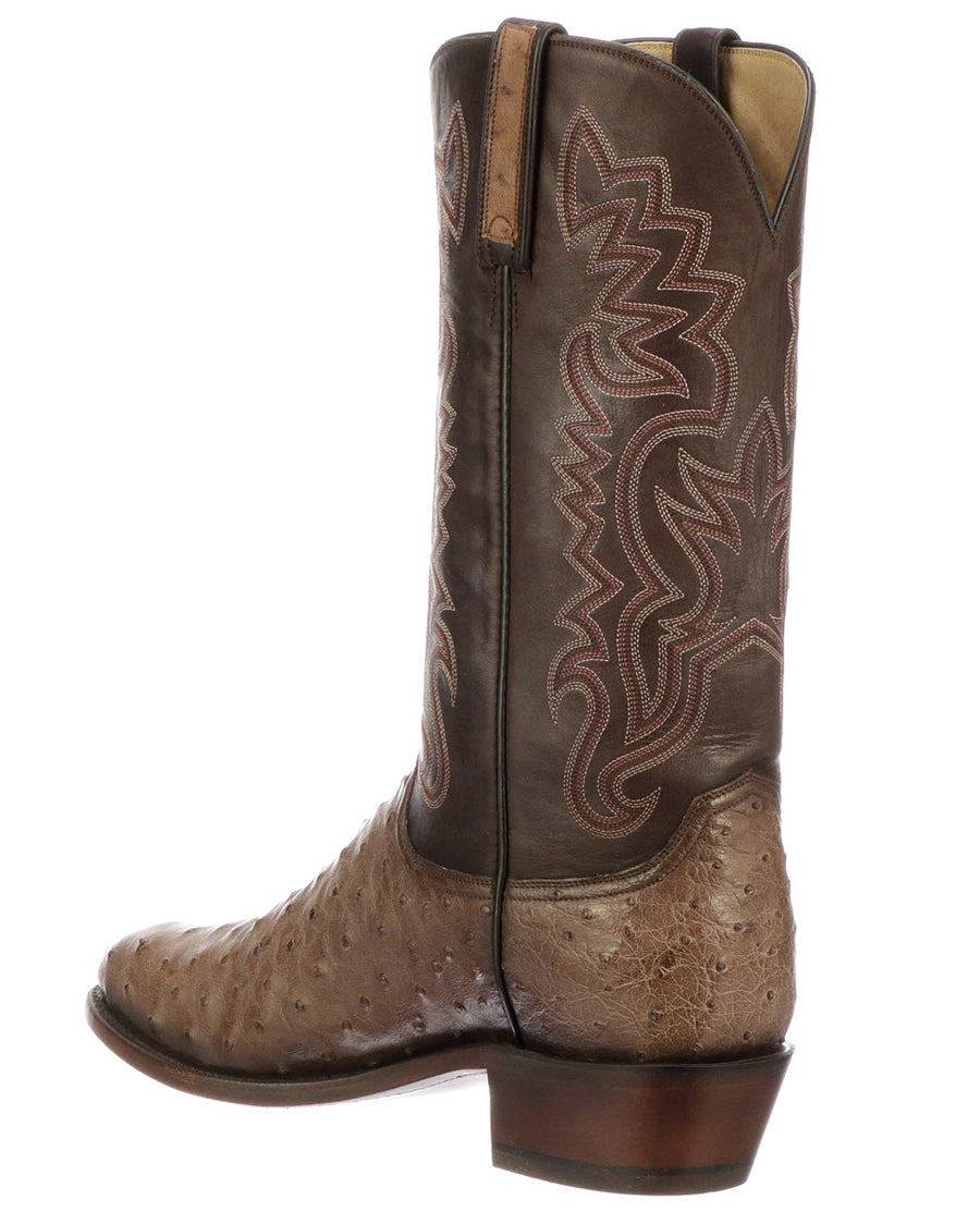 Men's Dante R Toe Full Quill Ostrich Boots