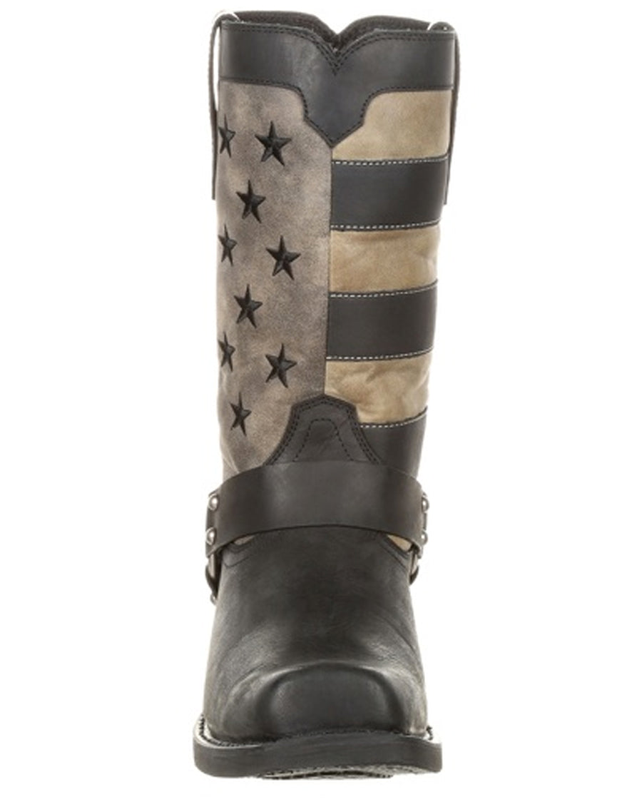 Mens Faded Flag Harness Boots