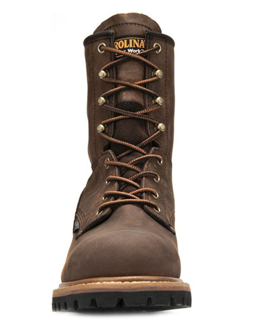 Mens 8" Crazy Horse Logger Steel-Toe Boots