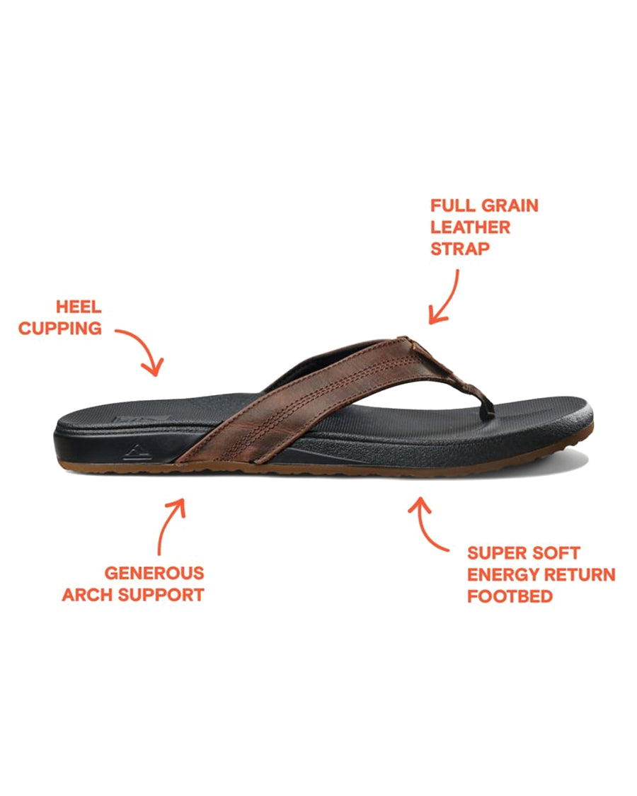 Mens Cushion Bounce Phantom Flip-Flops - Brown