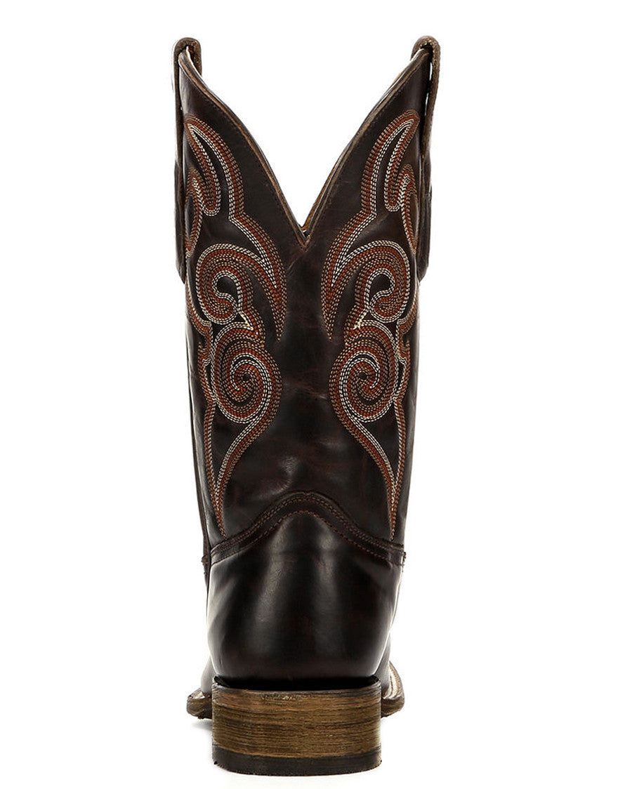 Mens Embroidered Boots - Chocolate