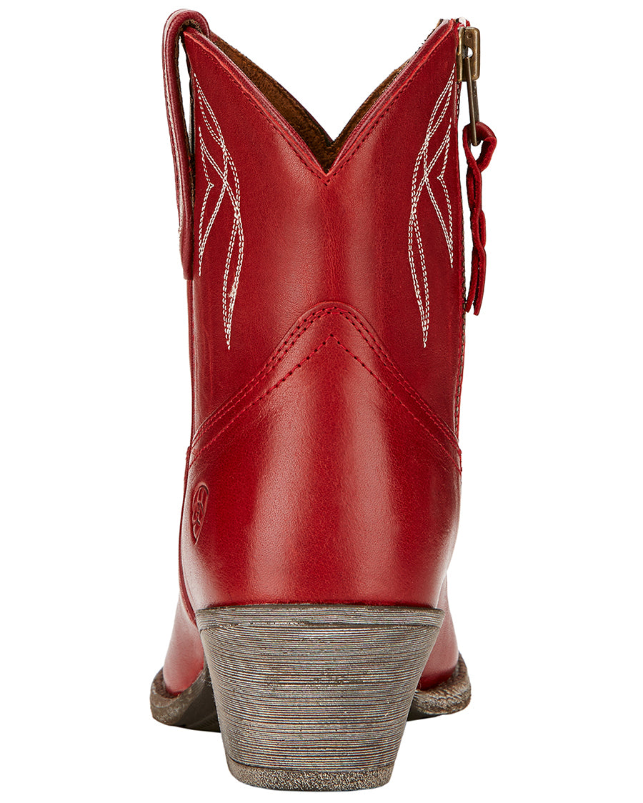 Womens Darlin Ankle Boots - Rosy Red