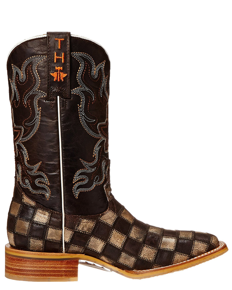 Mens Gun Metal Check Boots