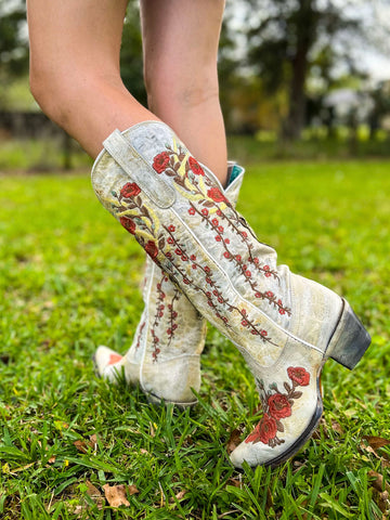 Women's Corral Red Embroidery Ankle Boot