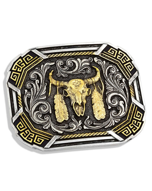 Southwestern Flair Buffalo Skull Attitude Belt Buckle