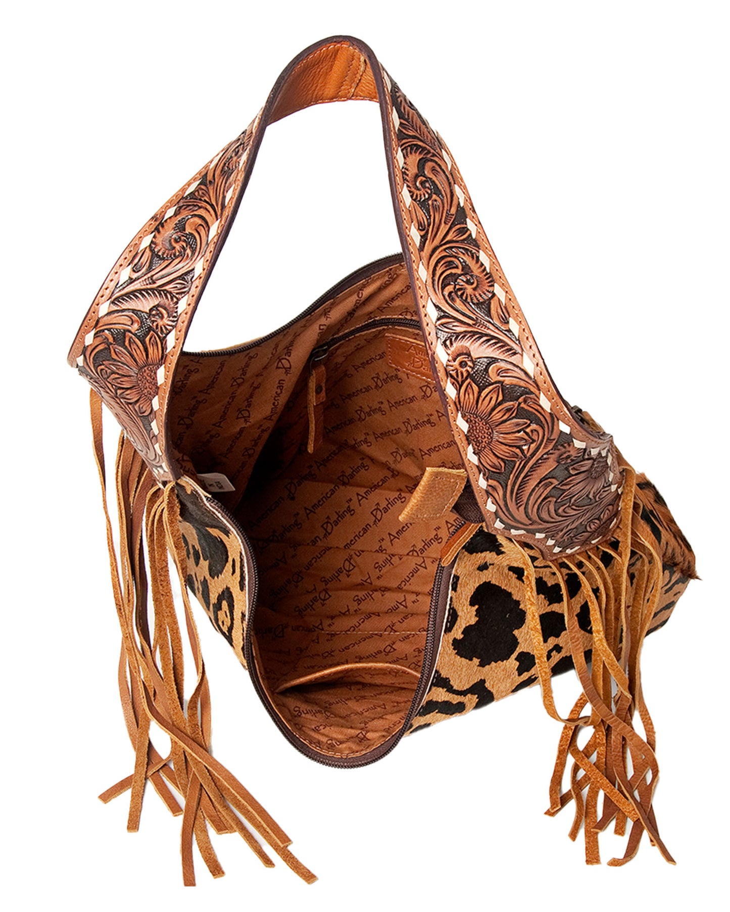 Women's Jaguar Tooled Shoulder Strap Hobo Bag