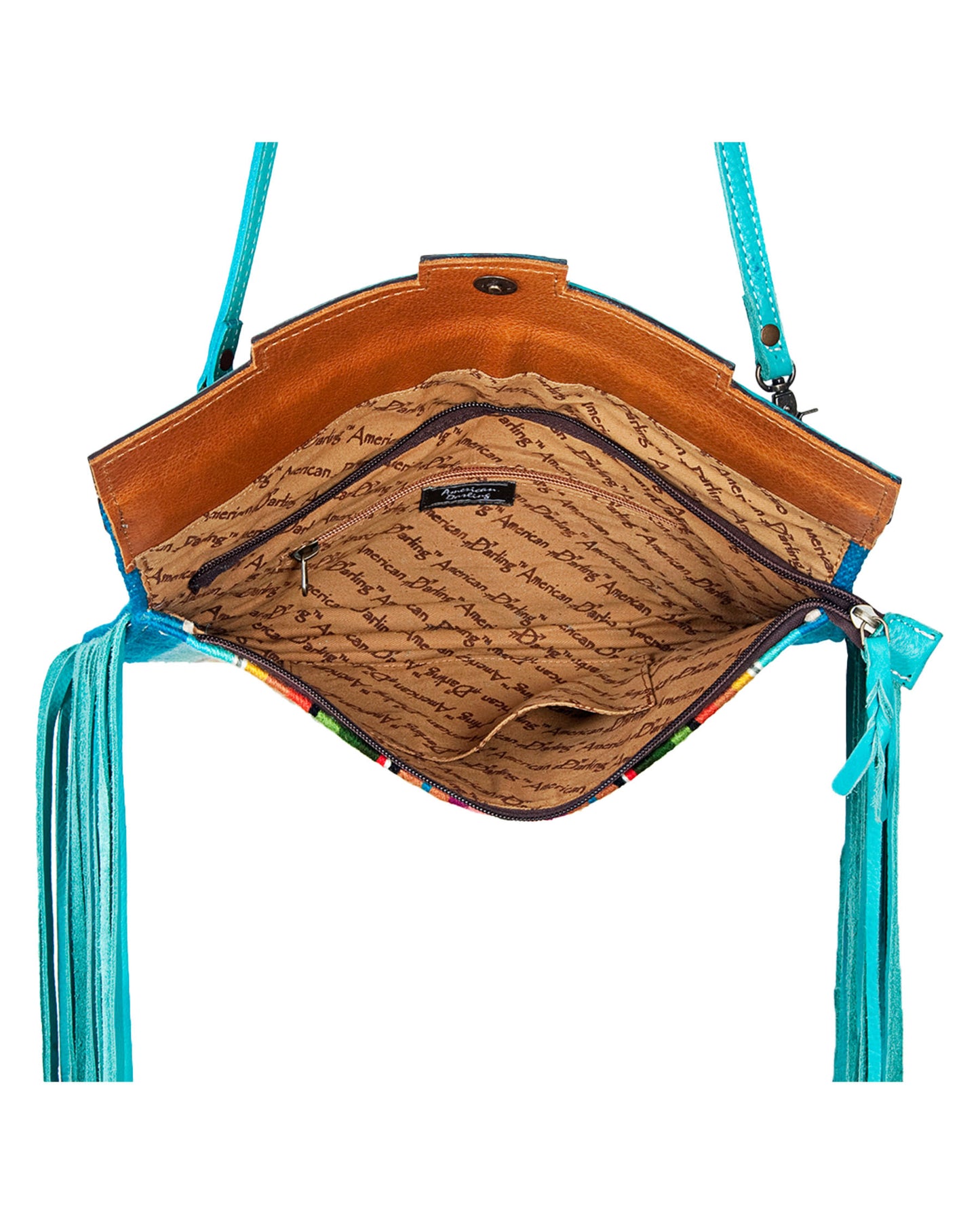 Women's Tooled & Serape Fringe Crossbody Purse