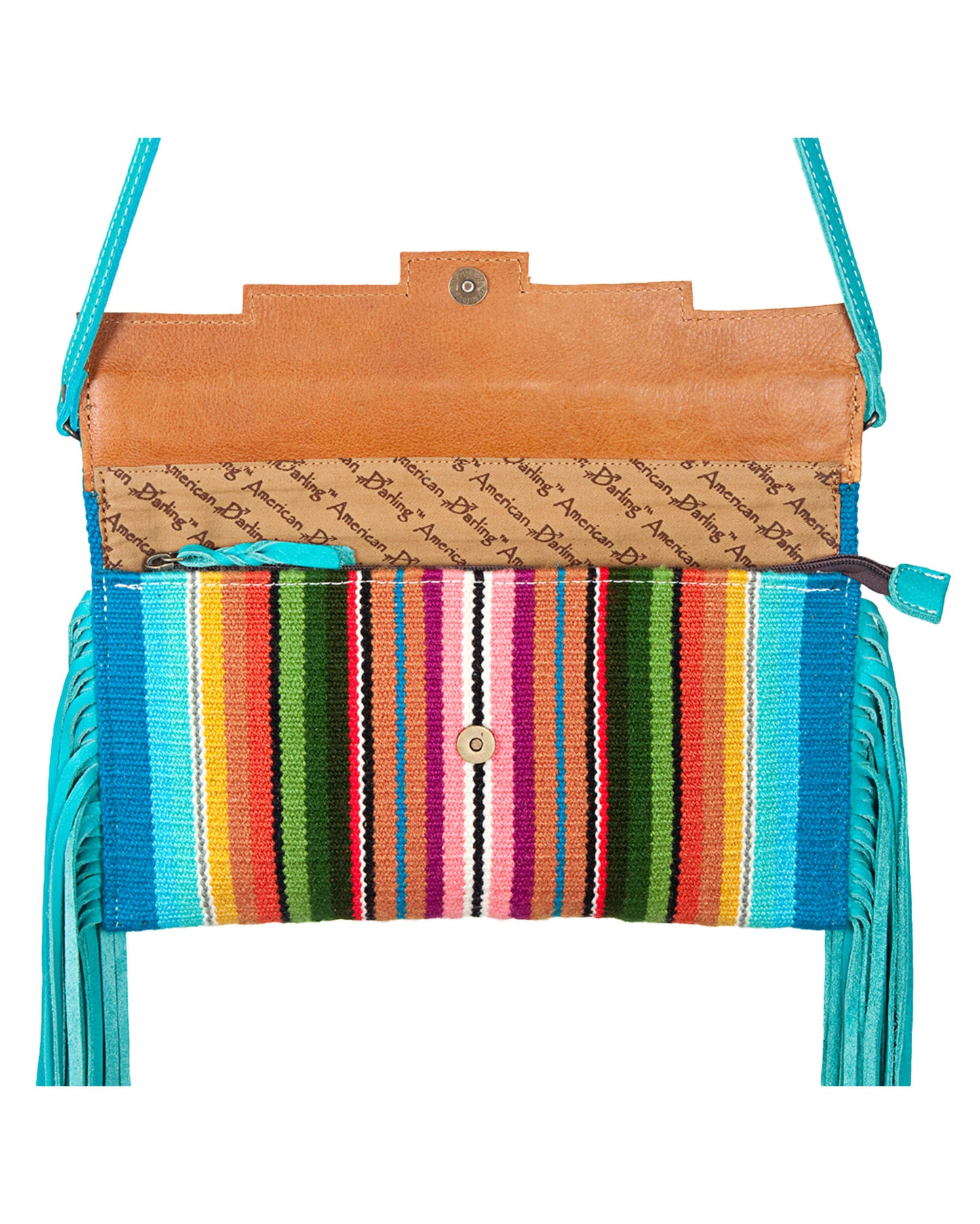 Women's Tooled & Serape Fringe Crossbody Purse