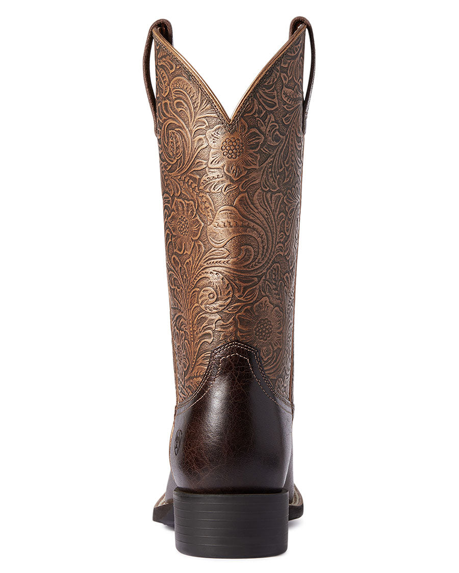 Women's Round Up Wide Square Toe Western Boots