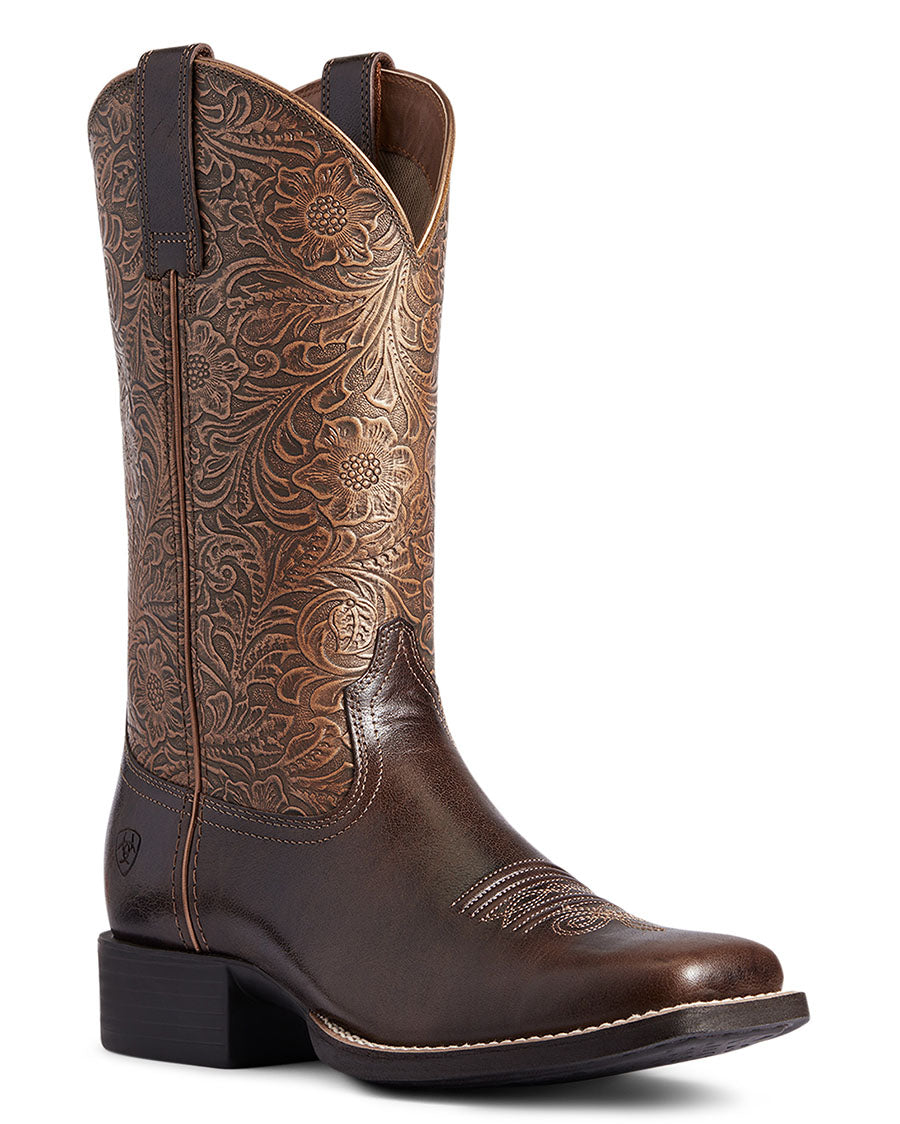 Women's Round Up Wide Square Toe Western Boots