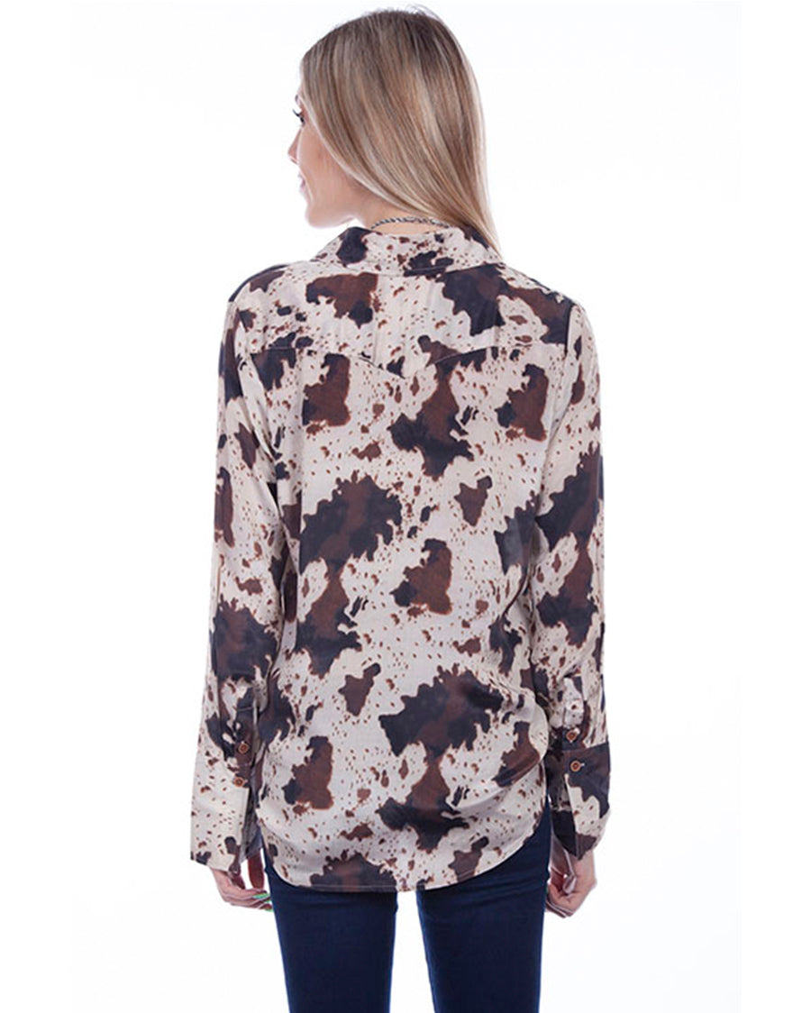 Women's Cow Print Blouse