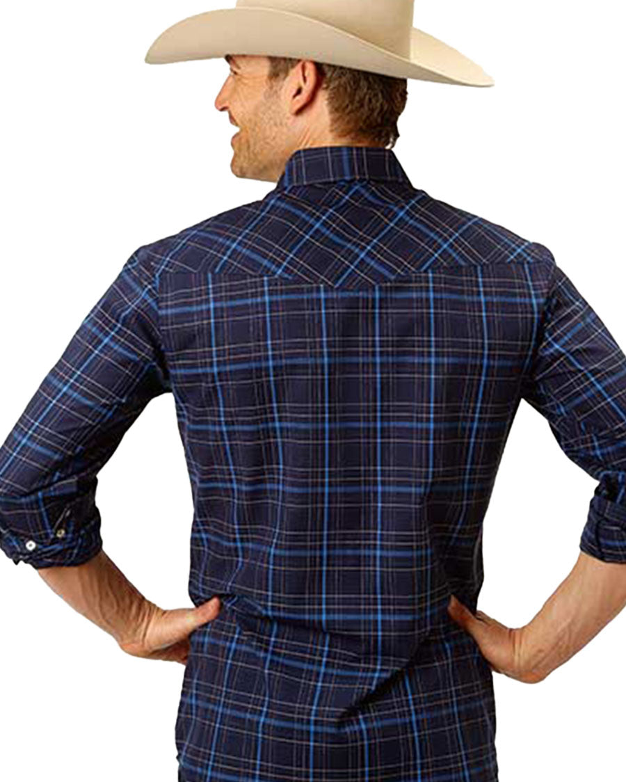 Men's Woven Plaid Long Sleeve Shirt