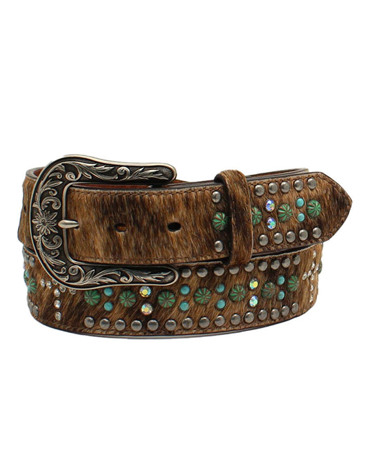 Women's Calf Hair Crosses Belt