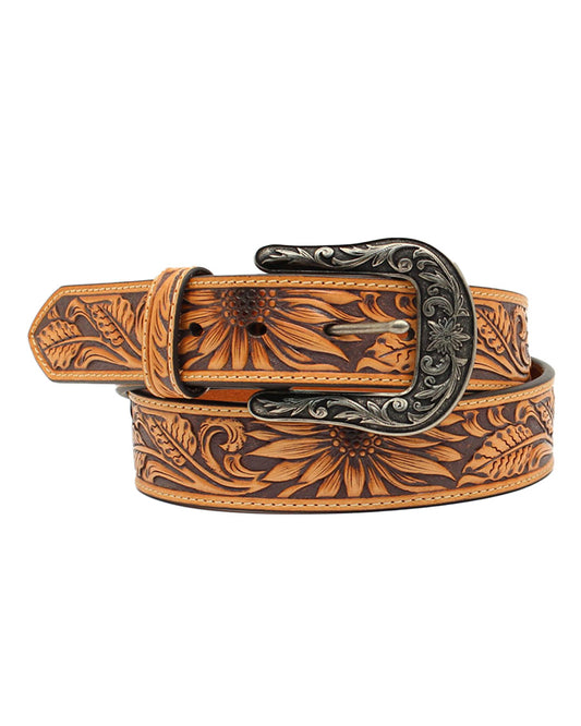 Women's Sunflower Embossed Belt