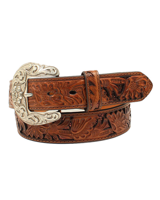 Women's Sequin Underlay Floral Embossed Belt