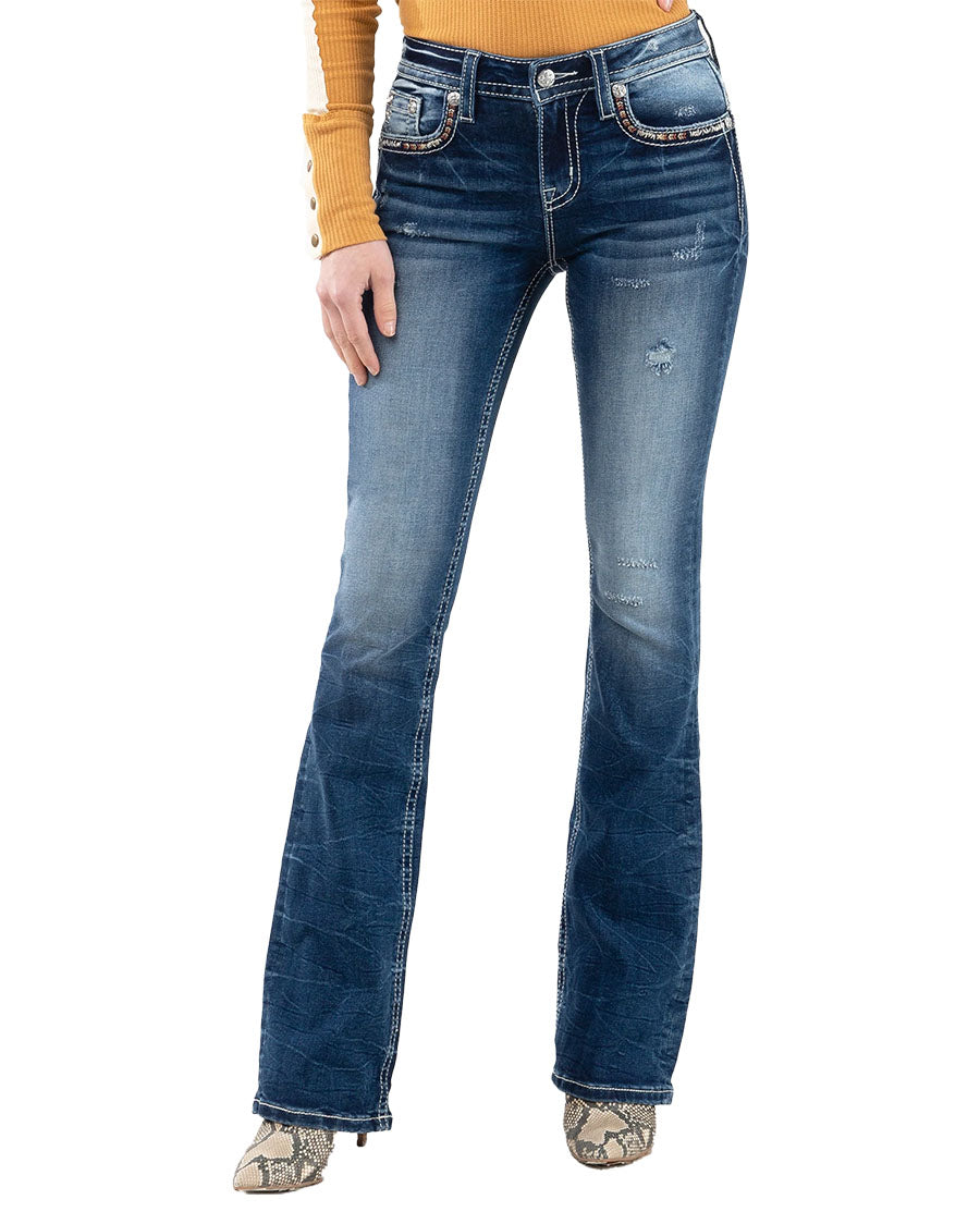 Women's Love And Peace Bootcut Jeans