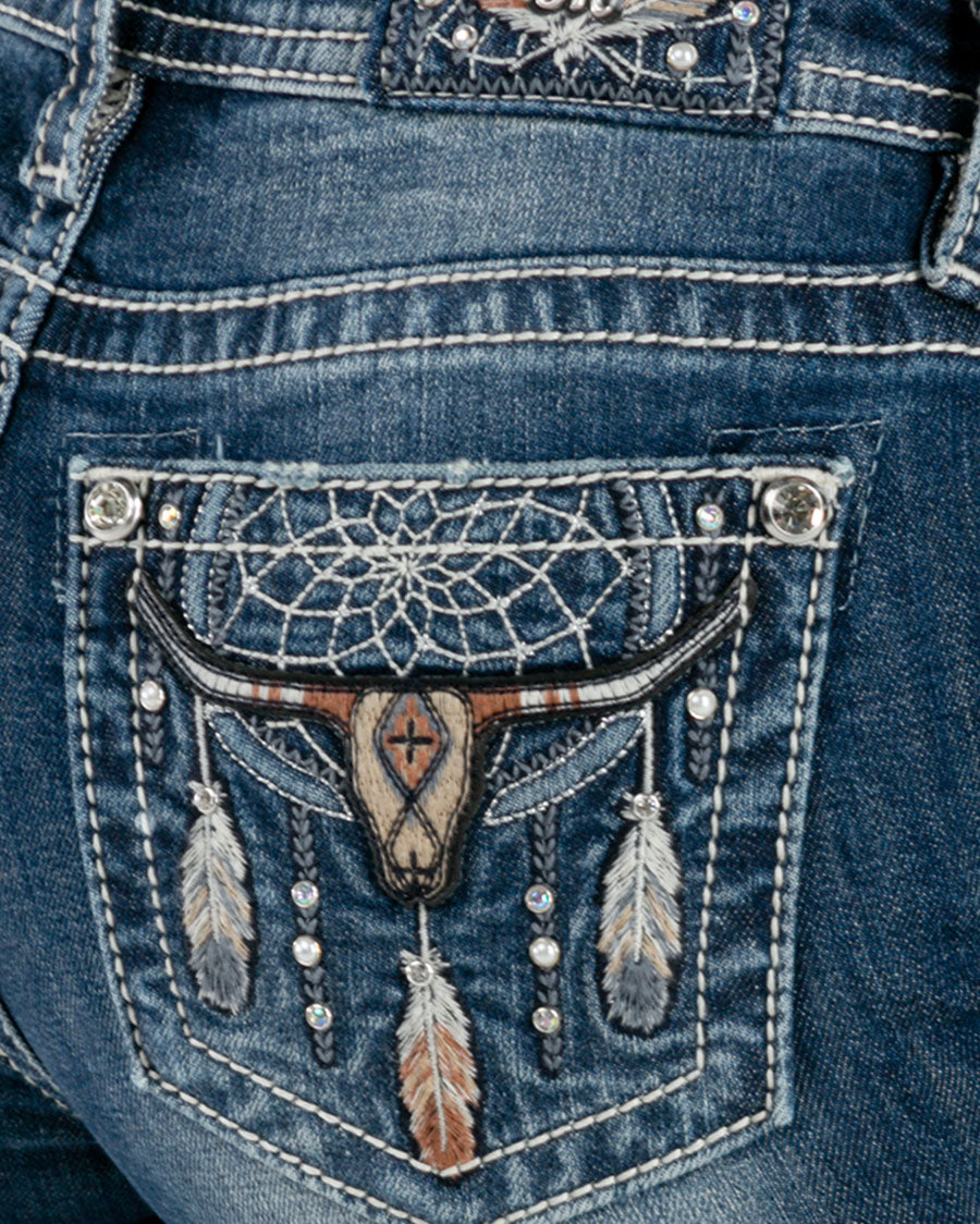 Women's Long Horn Dream Catcher Bootcut Jeans